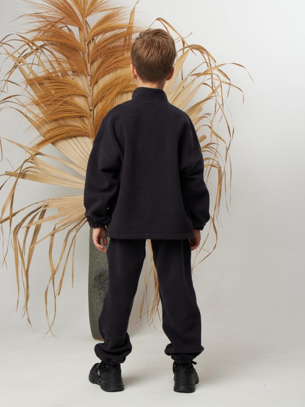 331. Костюм детский (Брюки+Толстовка), темно серый, 100% полиэстер, р. 122,128,134,140