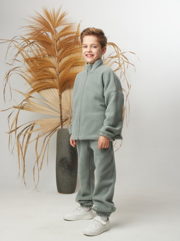 331. Костюм детский (Брюки+Толстовка), оливковый, 100% полиэстер, р. 122,128,134,140